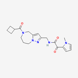 molecular formula C20H25N5O3 B5951974 N-{[5-(cyclobutylcarbonyl)-5,6,7,8-tetrahydro-4H-pyrazolo[1,5-a][1,4]diazepin-2-yl]methyl}-2-(1-methyl-1H-pyrrol-2-yl)-2-oxoacetamide 