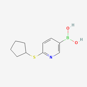 molecular formula C10H14BNO2S B595198 2-(环戊基硫代)吡啶-5-硼酸 CAS No. 1218790-70-5