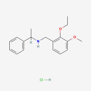 N-[(2-ethoxy-3-methoxyphenyl)methyl]-1-phenylethanamine;hydrochloride