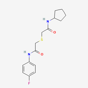 molecular formula C15H19FN2O2S B5951988 2-{[2-(cyclopentylamino)-2-oxoethyl]thio}-N-(4-fluorophenyl)acetamide 