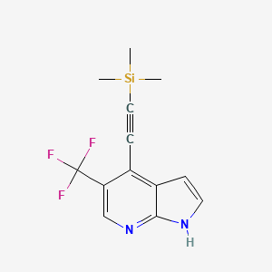 molecular formula C13H13F3N2Si B595201 5-(Trifluoromethyl)-4-((trimethylsilyl)ethynyl)-1H-pyrrolo[2,3-b]pyridine CAS No. 1261365-60-9