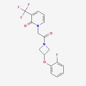 molecular formula C17H14F4N2O3 B5952014 1-{2-[3-(2-fluorophenoxy)azetidin-1-yl]-2-oxoethyl}-3-(trifluoromethyl)pyridin-2(1H)-one 