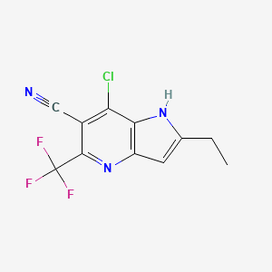 7-chloro-2-ethyl-5-(trifluoromethyl)-1H-pyrrolo[3,2-b]pyridine-6-carbonitrile