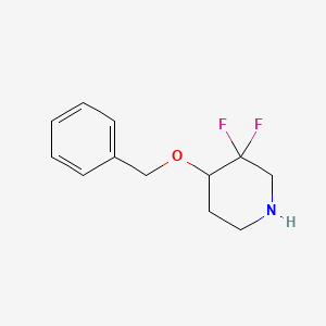 molecular formula C12H15F2NO B595203 4-(Benzyloxy)-3,3-difluoropiperidine CAS No. 1206540-59-1