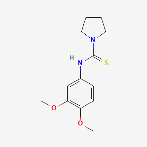 molecular formula C13H18N2O2S B5952053 N-(3,4-dimethoxyphenyl)-1-pyrrolidinecarbothioamide 