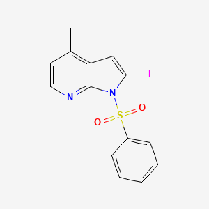 molecular formula C14H11IN2O2S B595207 1-(Phenylsulphonyl)-2-iodo-4-methyl-7-azaindole CAS No. 1227270-47-4