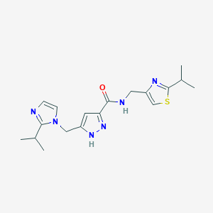 5-[(2-isopropyl-1H-imidazol-1-yl)methyl]-N-[(2-isopropyl-1,3-thiazol-4-yl)methyl]-1H-pyrazole-3-carboxamide