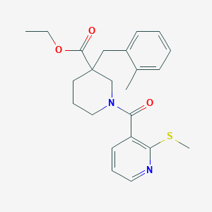 molecular formula C23H28N2O3S B5952142 ethyl 3-(2-methylbenzyl)-1-{[2-(methylthio)-3-pyridinyl]carbonyl}-3-piperidinecarboxylate 