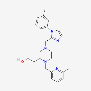 2-[4-[[1-(3-Methylphenyl)imidazol-2-yl]methyl]-1-[(6-methylpyridin-2-yl)methyl]piperazin-2-yl]ethanol