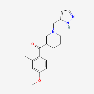 molecular formula C18H23N3O2 B5952154 (4-methoxy-2-methylphenyl)[1-(1H-pyrazol-3-ylmethyl)-3-piperidinyl]methanone 