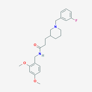 molecular formula C24H31FN2O3 B5952159 N-(2,4-dimethoxybenzyl)-3-[1-(3-fluorobenzyl)-3-piperidinyl]propanamide 