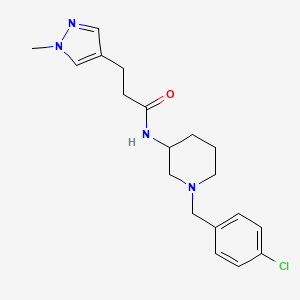 N-[1-[(4-chlorophenyl)methyl]piperidin-3-yl]-3-(1-methylpyrazol-4-yl)propanamide