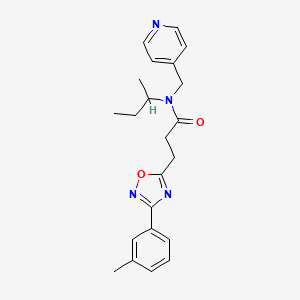 N-(sec-butyl)-3-[3-(3-methylphenyl)-1,2,4-oxadiazol-5-yl]-N-(pyridin-4-ylmethyl)propanamide