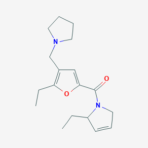 molecular formula C18H26N2O2 B5952224 2-ethyl-1-[5-ethyl-4-(pyrrolidin-1-ylmethyl)-2-furoyl]-2,5-dihydro-1H-pyrrole 