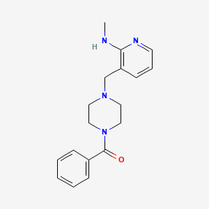 molecular formula C18H22N4O B5952225 [4-[[2-(Methylamino)pyridin-3-yl]methyl]piperazin-1-yl]-phenylmethanone 