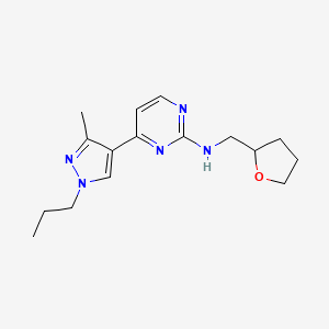 4-(3-methyl-1-propyl-1H-pyrazol-4-yl)-N-(tetrahydrofuran-2-ylmethyl)pyrimidin-2-amine