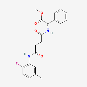 molecular formula C20H21FN2O4 B5952241 methyl (2S)-({4-[(2-fluoro-5-methylphenyl)amino]-4-oxobutanoyl}amino)(phenyl)acetate 