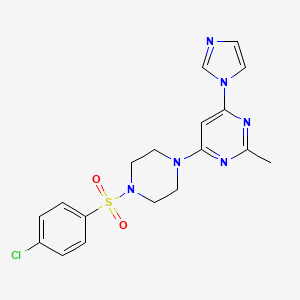 4-{4-[(4-chlorophenyl)sulfonyl]-1-piperazinyl}-6-(1H-imidazol-1-yl)-2-methylpyrimidine