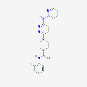 molecular formula C22H25N7O B5952274 N-(2,4-dimethylphenyl)-4-[6-(2-pyridinylamino)-3-pyridazinyl]-1-piperazinecarboxamide 