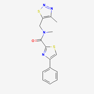 molecular formula C15H14N4OS2 B5952287 N-methyl-N-[(4-methyl-1,2,3-thiadiazol-5-yl)methyl]-4-phenyl-1,3-thiazole-2-carboxamide 