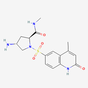 (4R)-4-amino-1-[(2-hydroxy-4-methylquinolin-6-yl)sulfonyl]-N-methyl-L-prolinamide