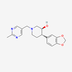 molecular formula C18H21N3O3 B5952319 (3S*,4S*)-4-(1,3-benzodioxol-5-yl)-1-[(2-methylpyrimidin-5-yl)methyl]piperidin-3-ol 