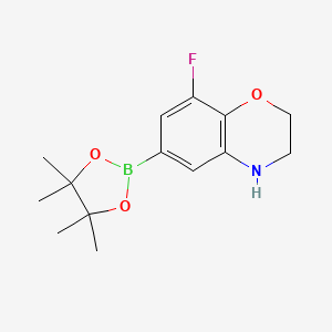 molecular formula C14H19BFNO3 B595233 8-氟-6-(4,4,5,5-四甲基-1,3,2-二氧杂硼烷-2-基)-3,4-二氢-2H-苯并[b][1,4]噁嗪 CAS No. 1256255-96-5