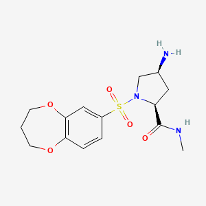 (4S)-4-amino-1-(3,4-dihydro-2H-1,5-benzodioxepin-7-ylsulfonyl)-N-methyl-L-prolinamide