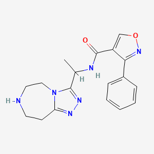 3-phenyl-N-[1-(6,7,8,9-tetrahydro-5H-[1,2,4]triazolo[4,3-d][1,4]diazepin-3-yl)ethyl]isoxazole-4-carboxamide