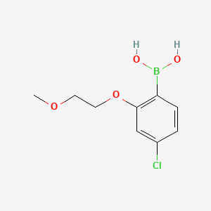 molecular formula C9H12BClO4 B595234 (4-氯-2-(2-甲氧基乙氧基)苯基)硼酸 CAS No. 1256354-97-8