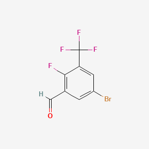 molecular formula C8H3BrF4O B595235 5-溴-2-氟-3-(三氟甲基)苯甲醛 CAS No. 1291487-26-7