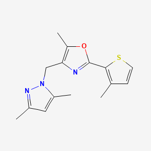 4-[(3,5-dimethyl-1H-pyrazol-1-yl)methyl]-5-methyl-2-(3-methyl-2-thienyl)-1,3-oxazole