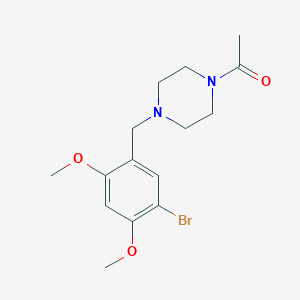 molecular formula C15H21BrN2O3 B5952387 1-[4-[(5-Bromo-2,4-dimethoxyphenyl)methyl]piperazin-1-yl]ethanone 