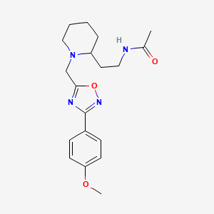 molecular formula C19H26N4O3 B5952393 N-[2-(1-{[3-(4-methoxyphenyl)-1,2,4-oxadiazol-5-yl]methyl}-2-piperidinyl)ethyl]acetamide 