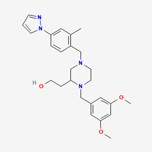 2-{1-(3,5-dimethoxybenzyl)-4-[2-methyl-4-(1H-pyrazol-1-yl)benzyl]-2-piperazinyl}ethanol