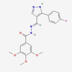 N'-{[3-(4-fluorophenyl)-1H-pyrazol-4-yl]methylene}-3,4,5-trimethoxybenzohydrazide