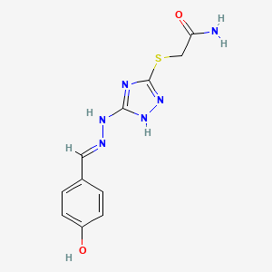 2-[(5-{2-[(E)-1-(4-HYDROXYPHENYL)METHYLIDENE]HYDRAZINO}-4H-1,2,4-TRIAZOL-3-YL)SULFANYL]ACETAMIDE