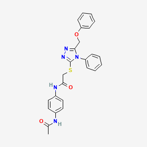 molecular formula C25H23N5O3S B5952441 N-(4-ACETAMIDOPHENYL)-2-{[5-(PHENOXYMETHYL)-4-PHENYL-4H-1,2,4-TRIAZOL-3-YL]SULFANYL}ACETAMIDE 