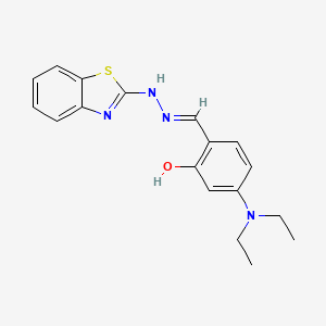 2-[(E)-[2-(1,3-BENZOTHIAZOL-2-YL)HYDRAZIN-1-YLIDENE]METHYL]-5-(DIETHYLAMINO)PHENOL