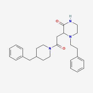 3-[2-(4-benzyl-1-piperidinyl)-2-oxoethyl]-4-(2-phenylethyl)-2-piperazinone