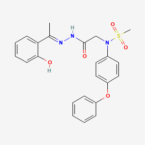 N-[(E)-1-(2-hydroxyphenyl)ethylideneamino]-2-(N-methylsulfonyl-4-phenoxyanilino)acetamide