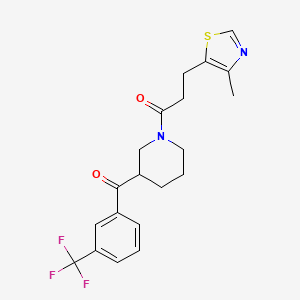 {1-[3-(4-methyl-1,3-thiazol-5-yl)propanoyl]-3-piperidinyl}[3-(trifluoromethyl)phenyl]methanone