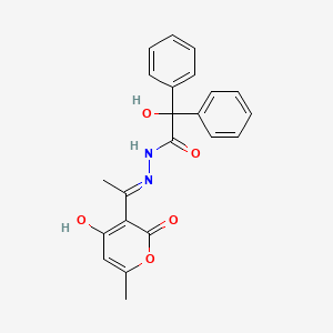 molecular formula C22H20N2O5 B5952506 2-hydroxy-N'-[1-(4-hydroxy-6-methyl-2-oxo-2H-pyran-3-yl)ethylidene]-2,2-diphenylacetohydrazide 