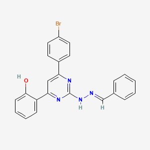 2-[2-[(2E)-2-benzylidenehydrazinyl]-6-(4-bromophenyl)pyrimidin-4-yl]phenol