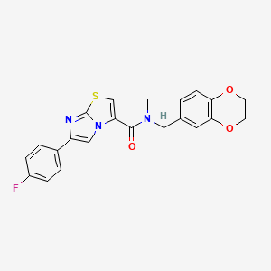 N-[1-(2,3-dihydro-1,4-benzodioxin-6-yl)ethyl]-6-(4-fluorophenyl)-N-methylimidazo[2,1-b][1,3]thiazole-3-carboxamide