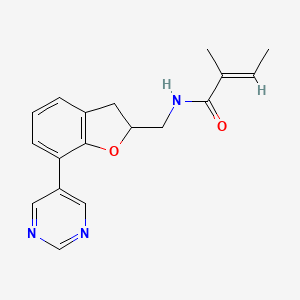 (2E)-2-methyl-N-{[7-(5-pyrimidinyl)-2,3-dihydro-1-benzofuran-2-yl]methyl}-2-butenamide