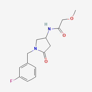 molecular formula C14H17FN2O3 B5952628 N-[1-(3-fluorobenzyl)-5-oxo-3-pyrrolidinyl]-2-methoxyacetamide 