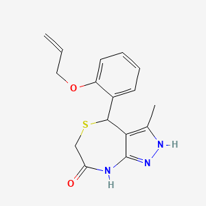 3-Methyl-4-[2-(prop-2-EN-1-yloxy)phenyl]-1H,4H,6H,7H,8H-pyrazolo[3,4-E][1,4]thiazepin-7-one