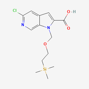 molecular formula C14H19ClN2O3Si B595265 5-chloro-1-((2-(trimethylsilyl)ethoxy)methyl)-1H-pyrrolo[2,3-c]pyridine-2-carboxylic acid CAS No. 1223748-24-0