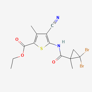 Ethyl 4-cyano-5-{[(2,2-dibromo-1-methylcyclopropyl)carbonyl]amino}-3-methylthiophene-2-carboxylate